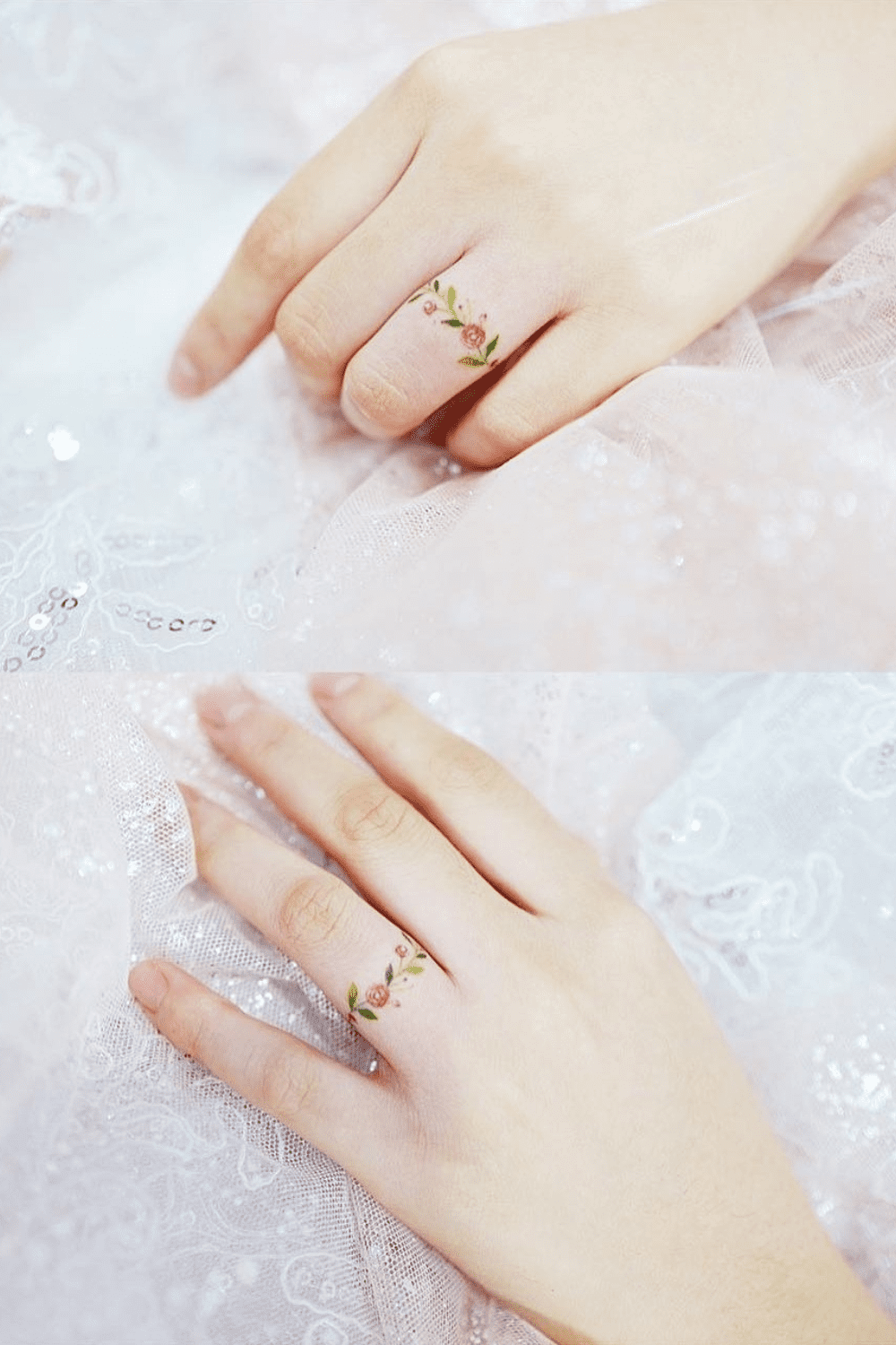 Foral Wedding Ring Tattoo